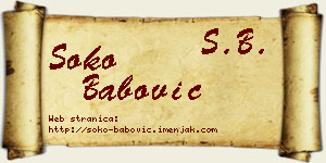 Soko Babović vizit kartica